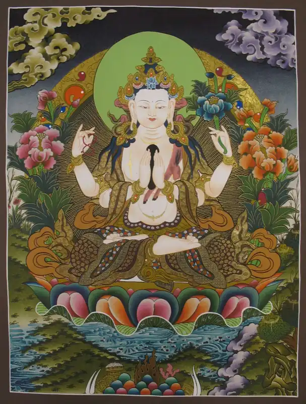 Art de la peinture rituelle de Chenrezig