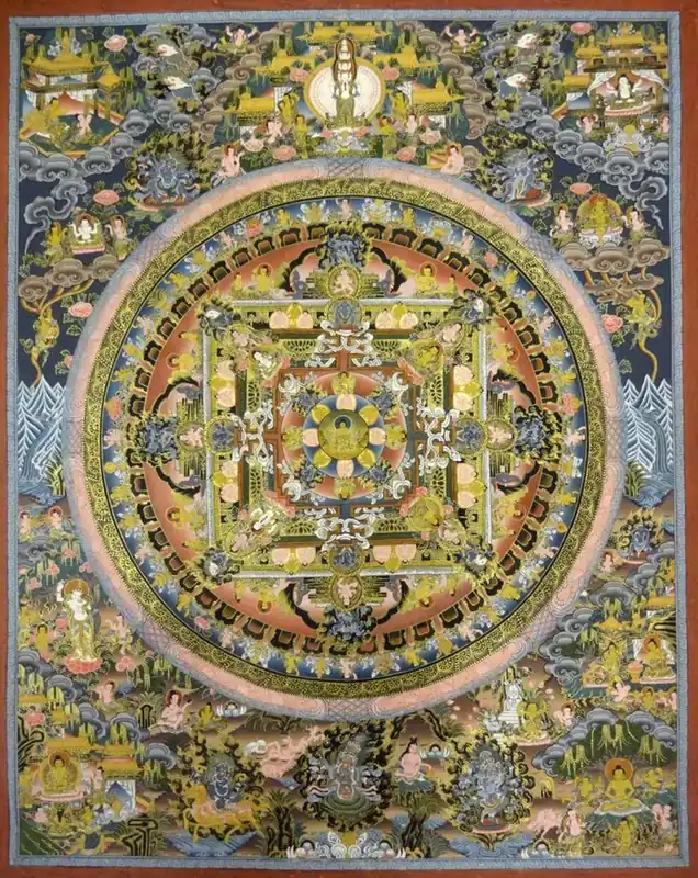 Ancien Thangka du Bishwo Mandala