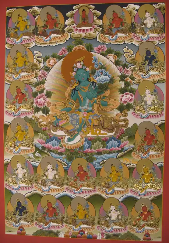 Thangka bouddhiste des 21 Taras