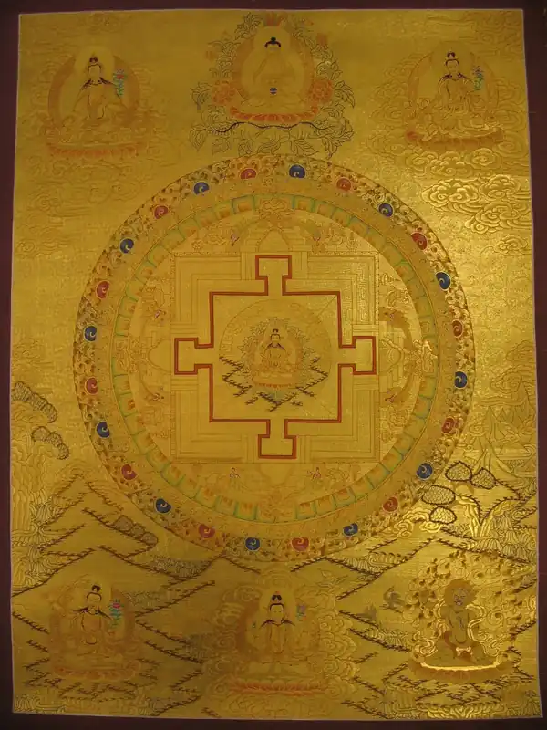 Thangka traditionnelle du Mandala de Samantabhadra