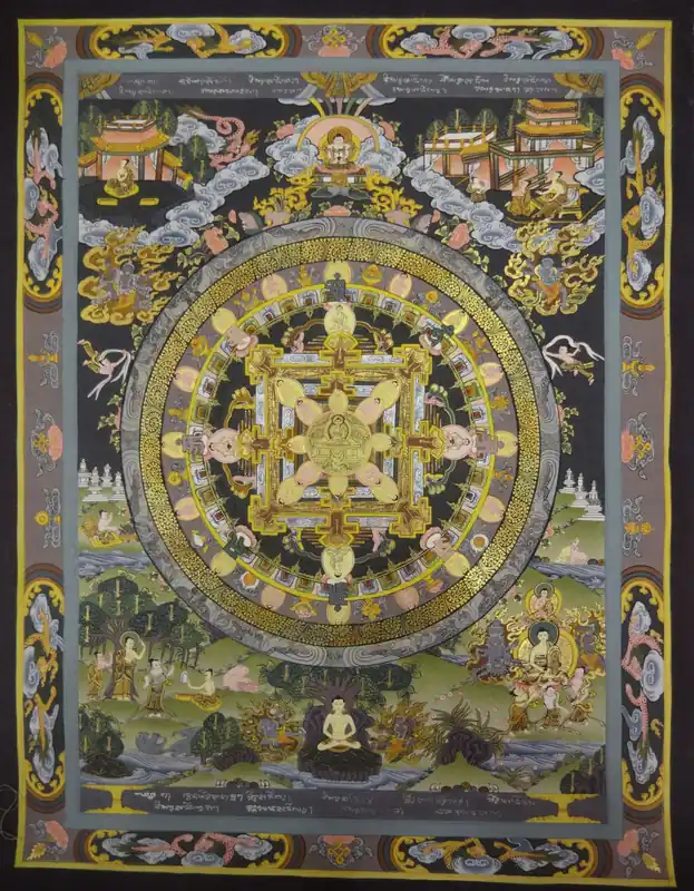 Peinture traditionnelle de l’art mandala du Bouddha
