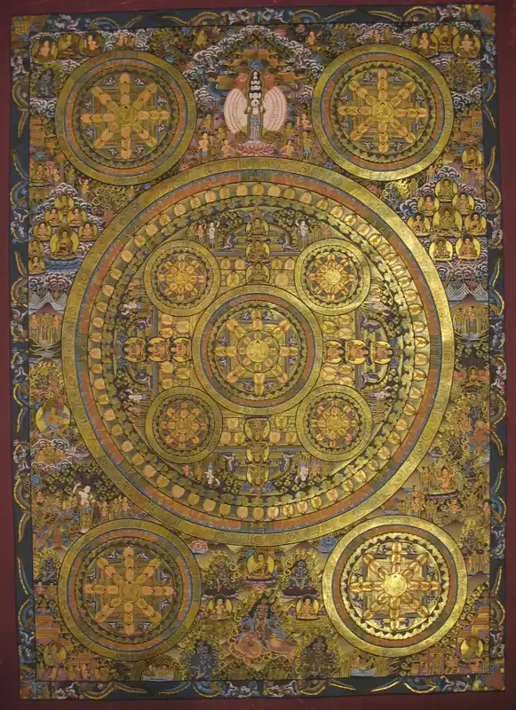 Thangka bouddhiste de l’art du mandala de Bouddha