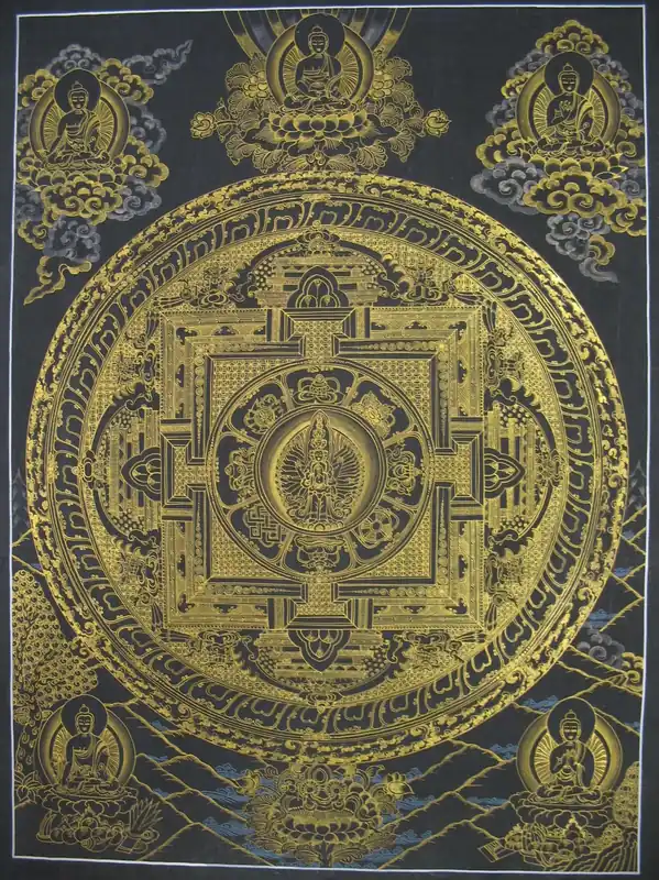 Thangka tibétain du mandala d’Avalokitesvara
