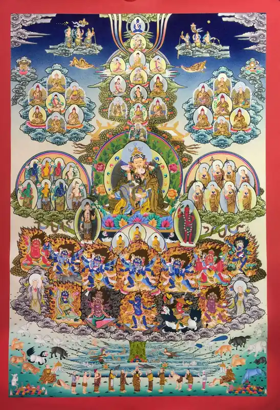 Art de la Thangka de la lignée des arbres Nyingma