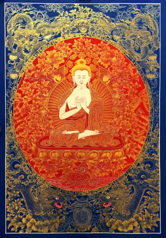 Peinture de Thangka du Bouddha Vairocana
