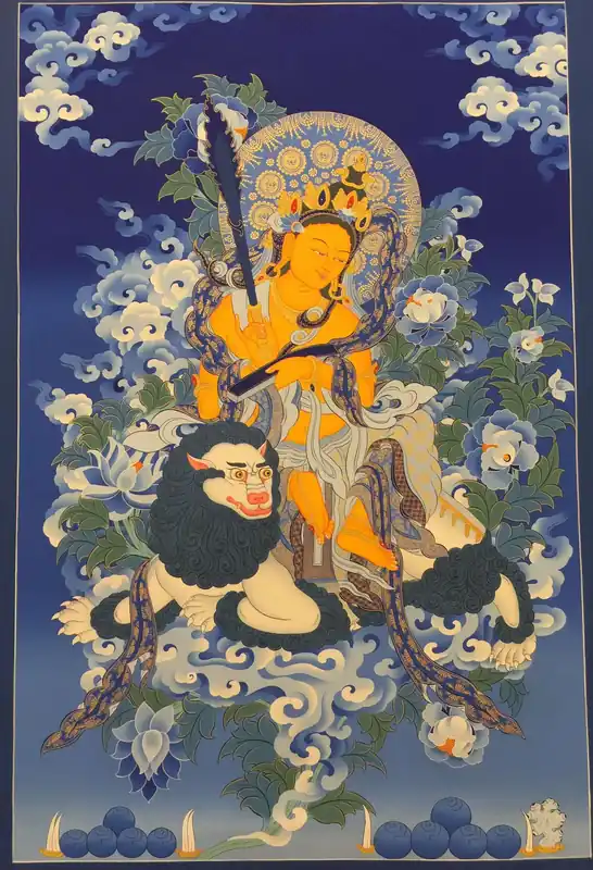 Peinture rituelle de Manjushree