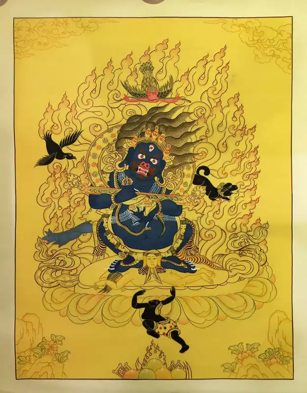 Peinture tibétaine de l’art de Mahakala