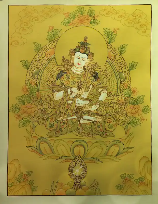 Thangka traditionnelle tibétaine de Vajrasattva