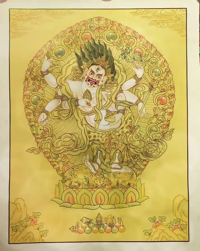 Art du Thangka de Mahakala aux Six Bras