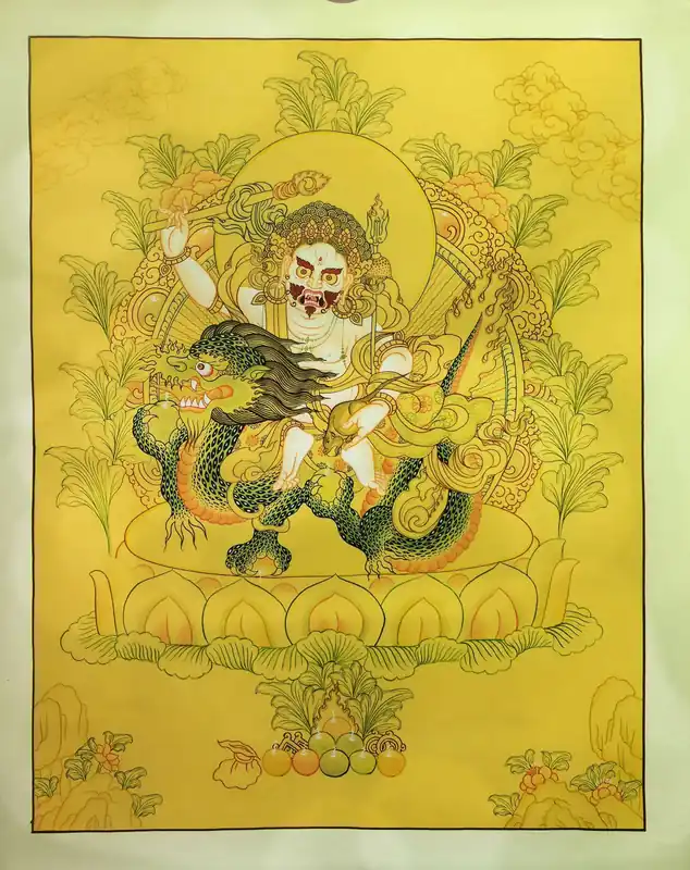 Thangka de Dzambala Blanc