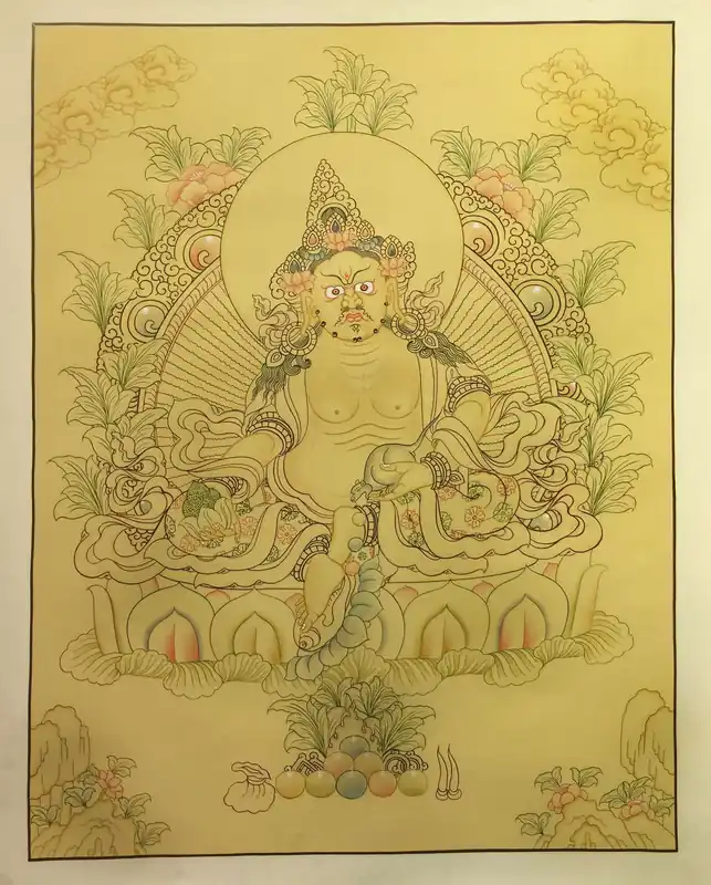 Thangka de Dzambala Jaune