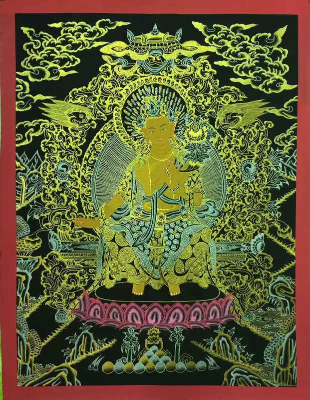 Thangka tibétain de Maitreya Bouddha