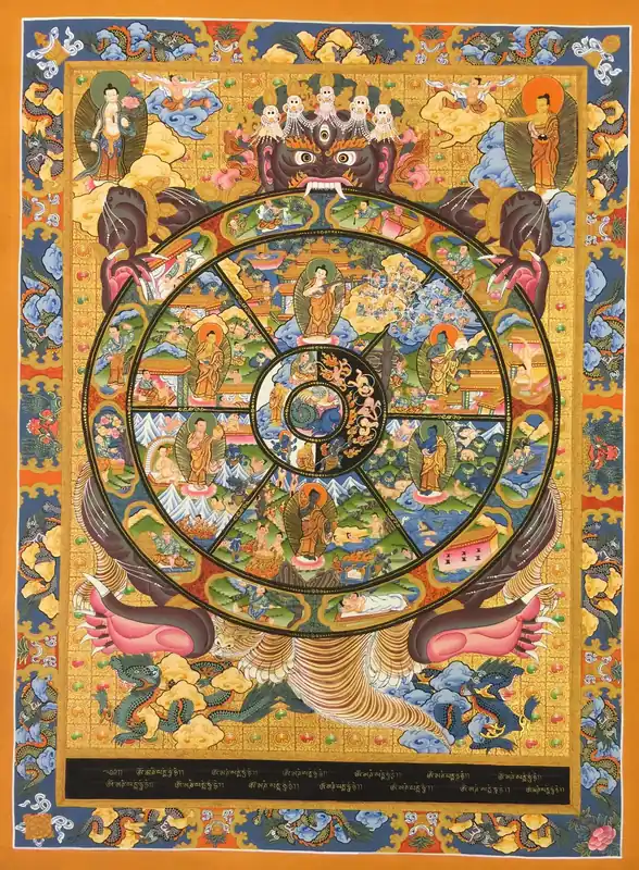 Roue de la Vie traditionnelle tibétaine