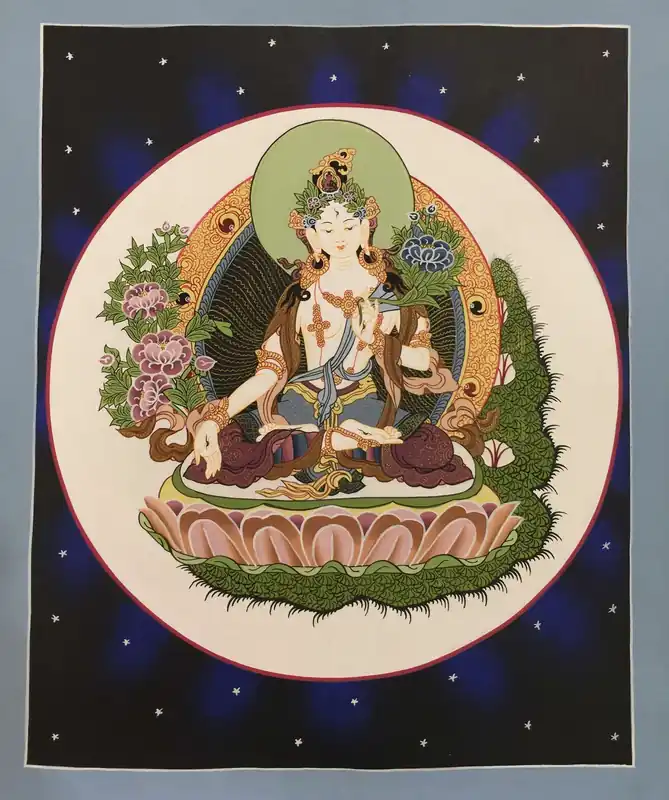 Thangka de la déesse Tara Blanche