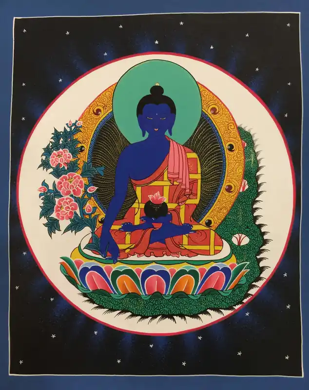 Peinture bouddhiste du Bouddha de Médecine