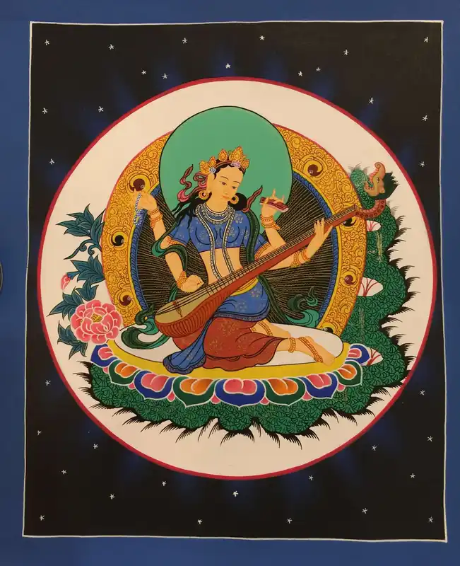 Thangka de Saraswati