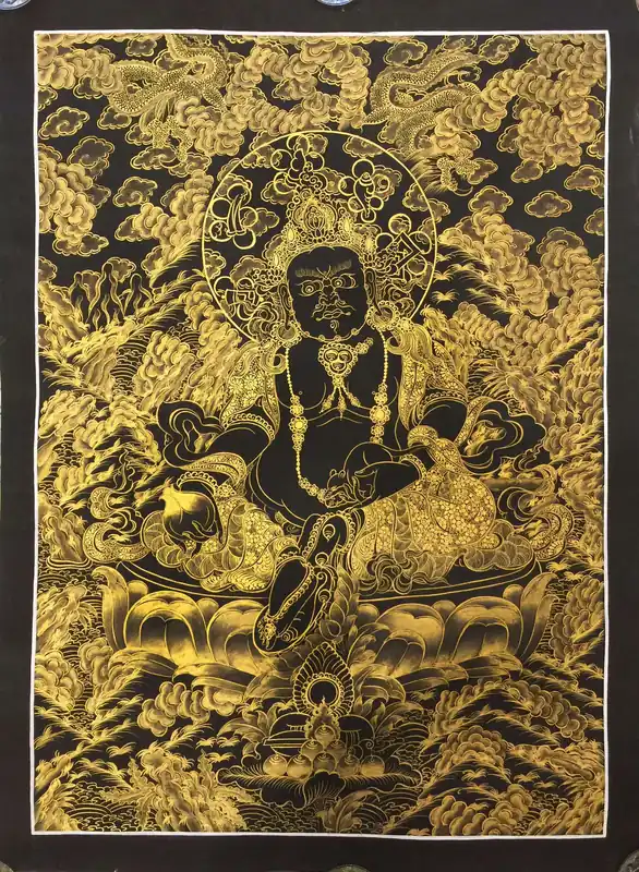 Thangka de Dzambala Noir