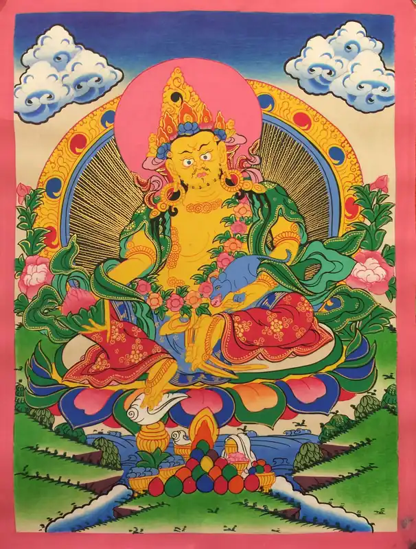 Art bouddhiste de Thangka de Dzambala