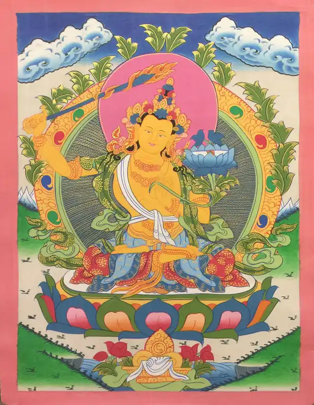 Art de la peinture thangka tibétaine de Manjushri