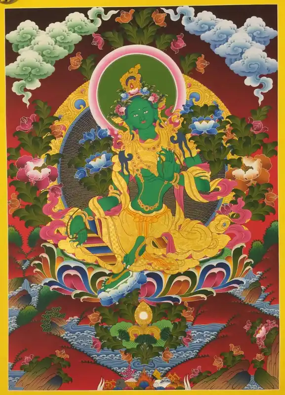 Thangka rituel de la déesse Verte Tara