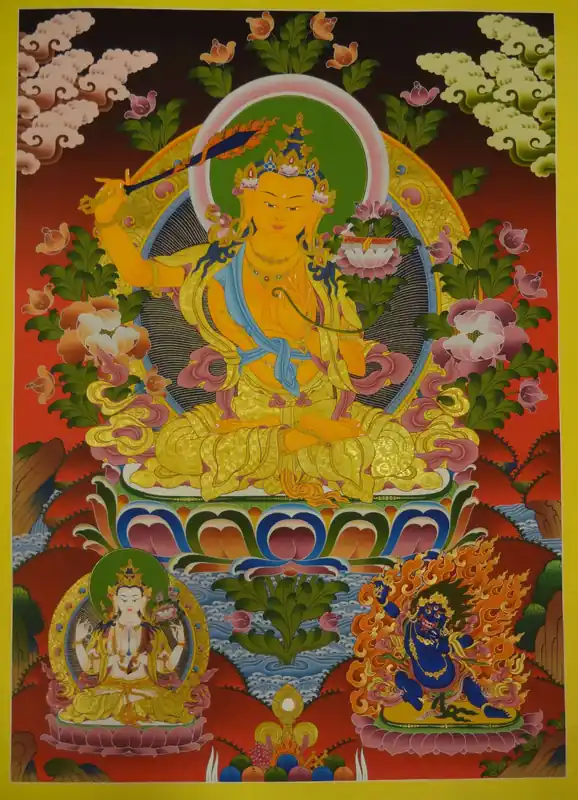 Manjushri tibétain avec l’art de Vajrapani