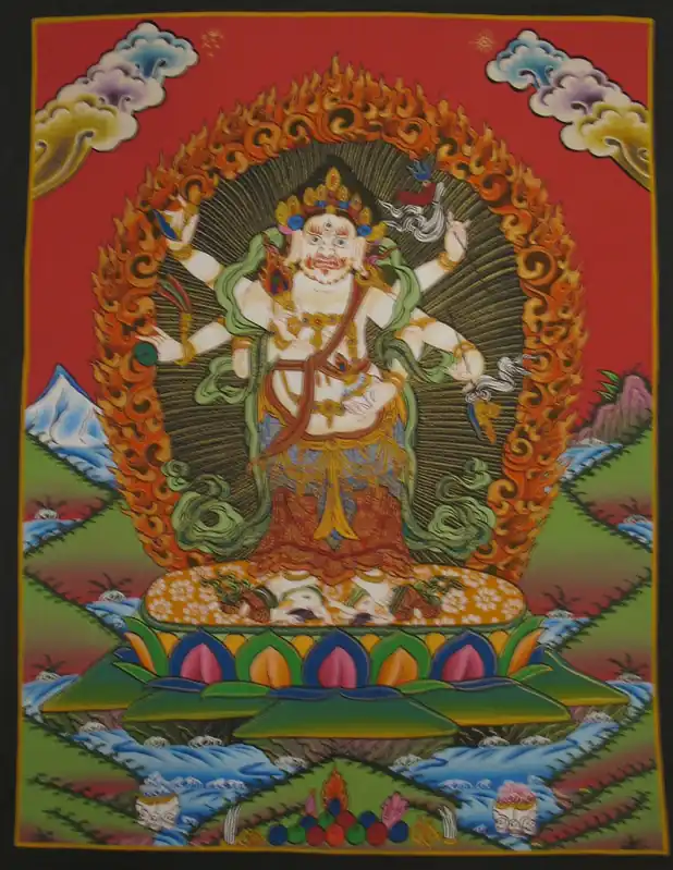 Peinture tibétaine de Mahakala