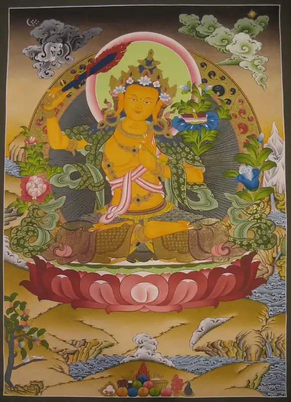 Art tibétain de la peinture de Manjushree
