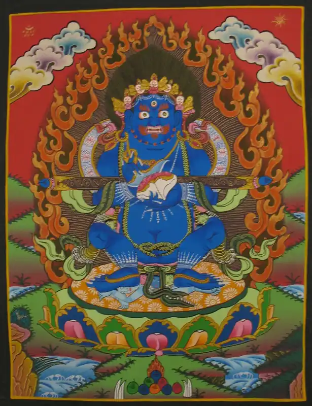 Thangka tibétain de l’art de Mahakala