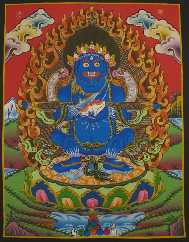 Thangka tibétain de Mahakala
