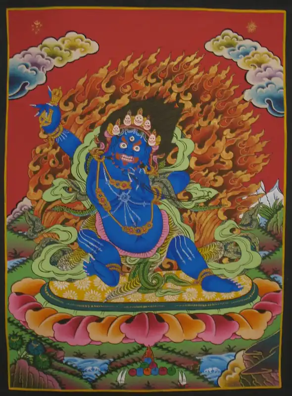 Peinture bouddhiste de Vajrapani Thangka