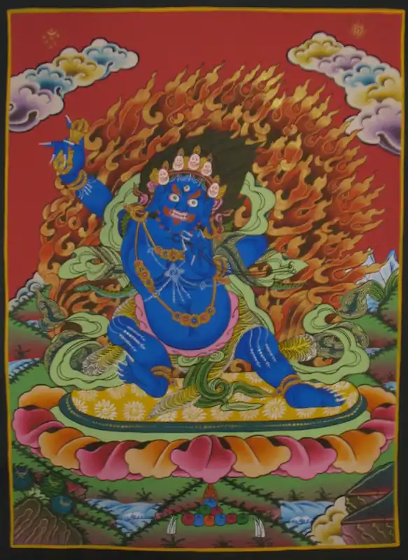 Peinture thangka bouddhiste de Vajrapani