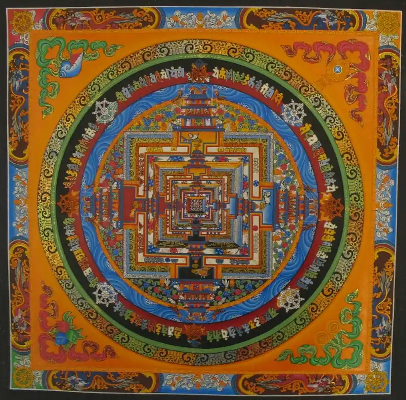 Thangka tibétain de l’art du mandala Kalachakra