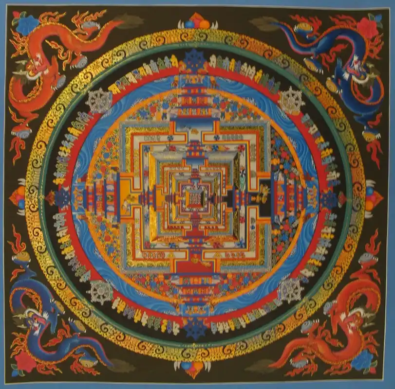 Le Mandala de Kalachakra avec Motif de Dragon