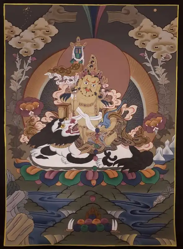 Peinture de Thangka du Rituel de Dzambala