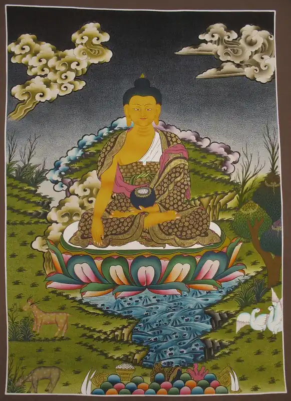 Peinture rituelle de Thangka de Shakyamuni