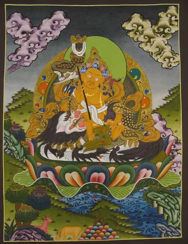Peinture traditionnelle de Thangka de Dzambala