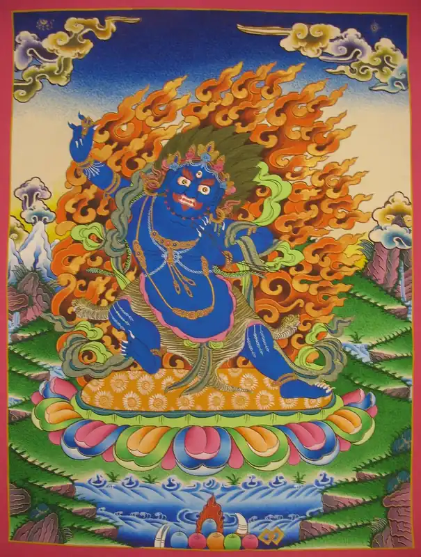 Peinture Thangka tibétaine de Vajrapani