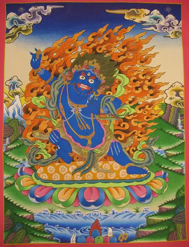 Peinture tibétaine de Vajrapani