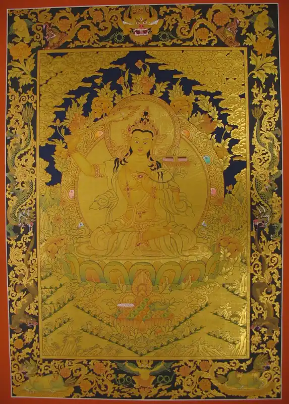 Peinture rituelle de Thangka Manjuhree