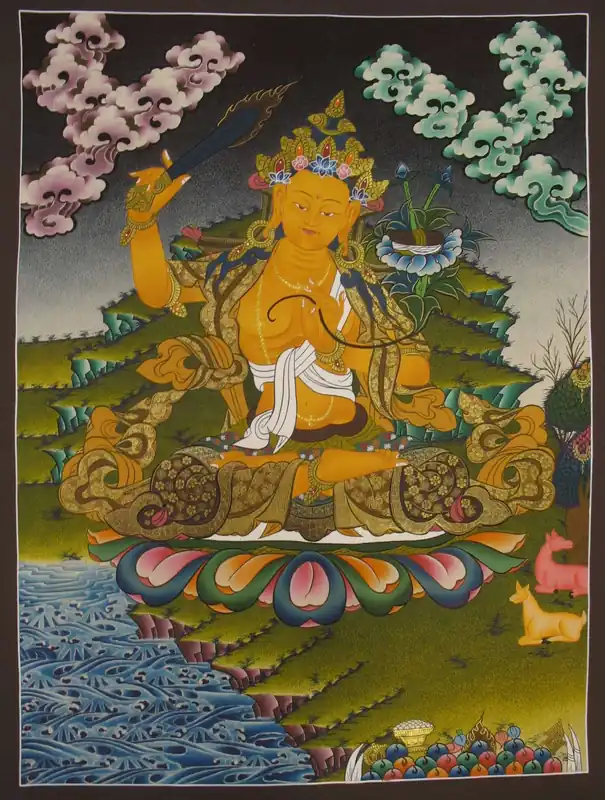 Thangka rituel de Manjushree