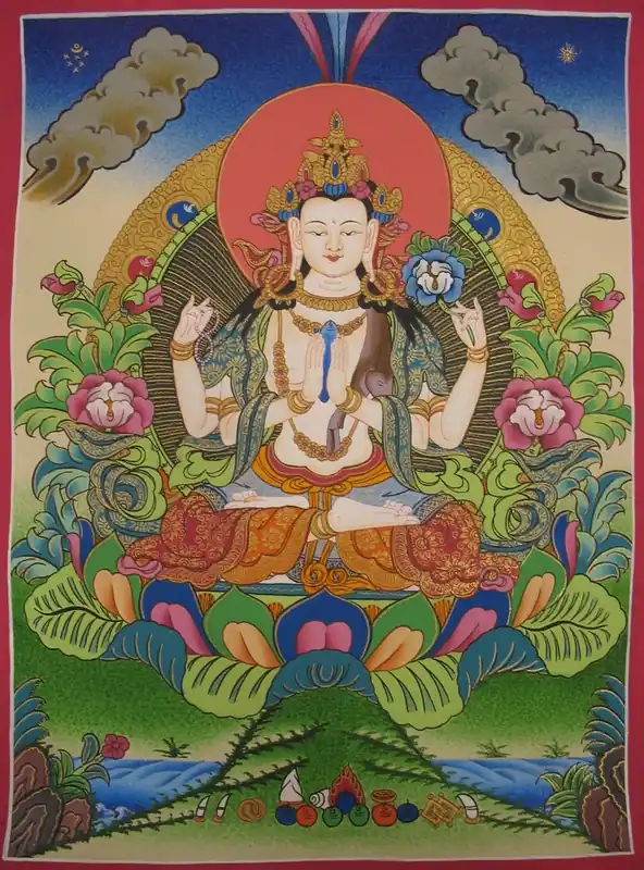 Thangka rituel de Chenrezig