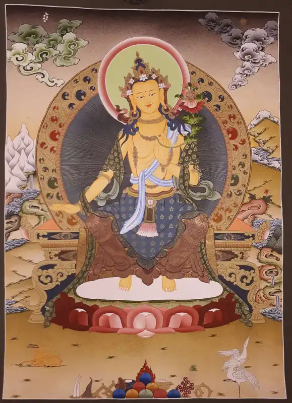 Thangka tibétain de Maitreya
