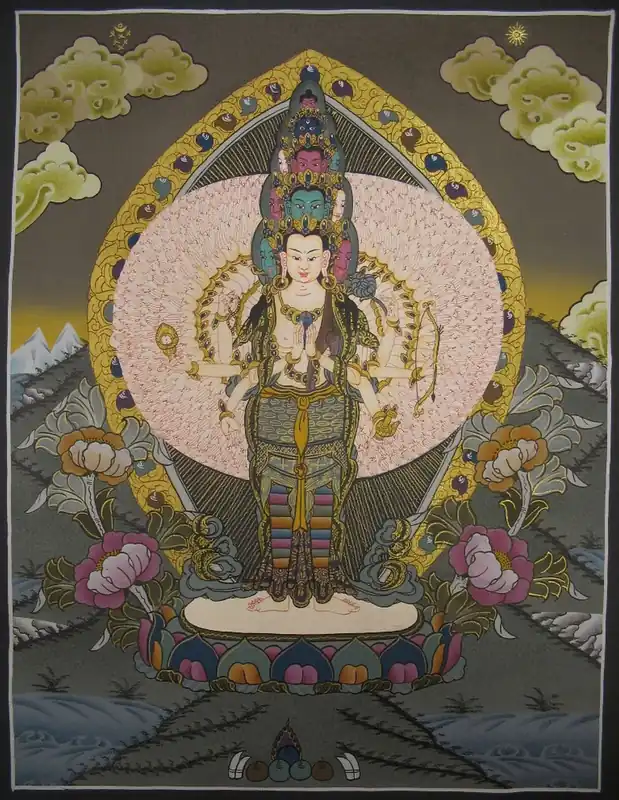 Thangka tibétain de Lokeshvara
