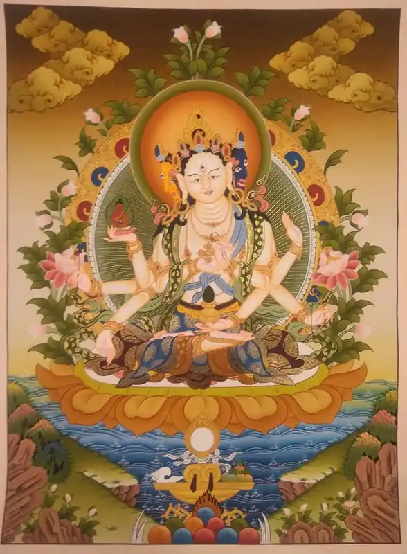 Thangka rituel tibétain de Namgyalma