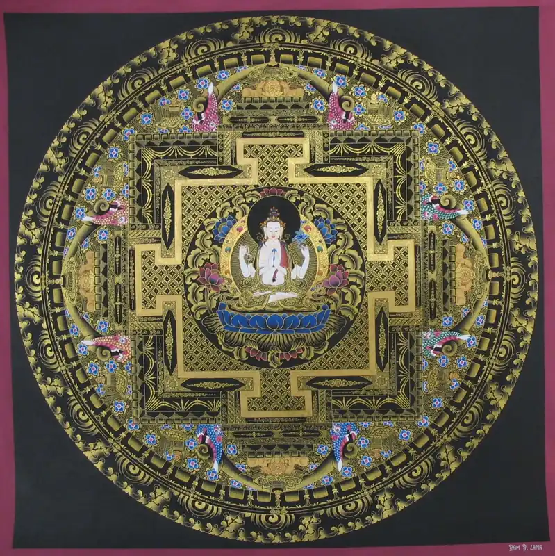 Mandala tibétain de Chenrezig