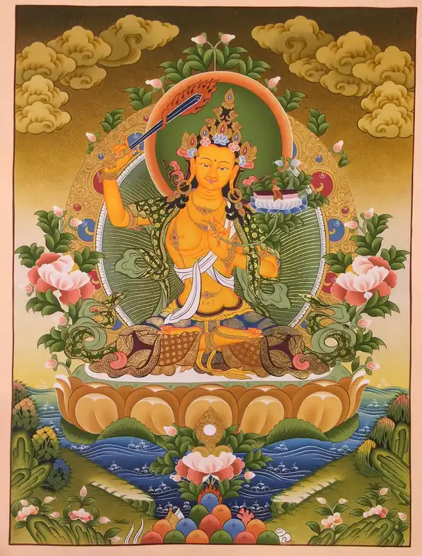 Peinture tibétaine de Manjushree
