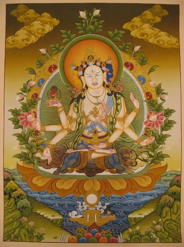 Thangka tibétain d’Ushnisha Vijaya