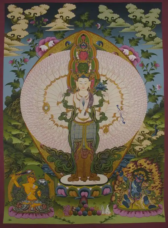 Lokeshvara avec Vajrapani Rituel Thangka