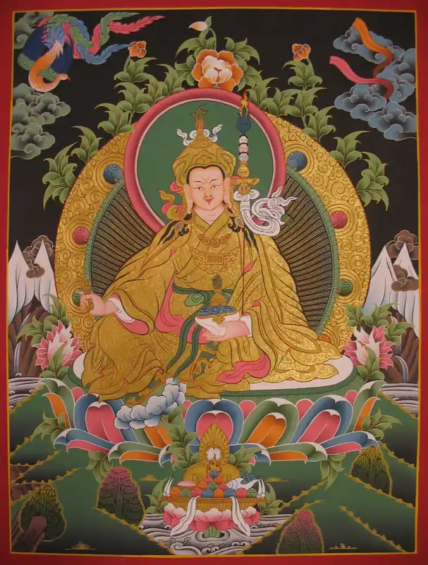 Peinture tibétaine Thangka du Guru Padum
