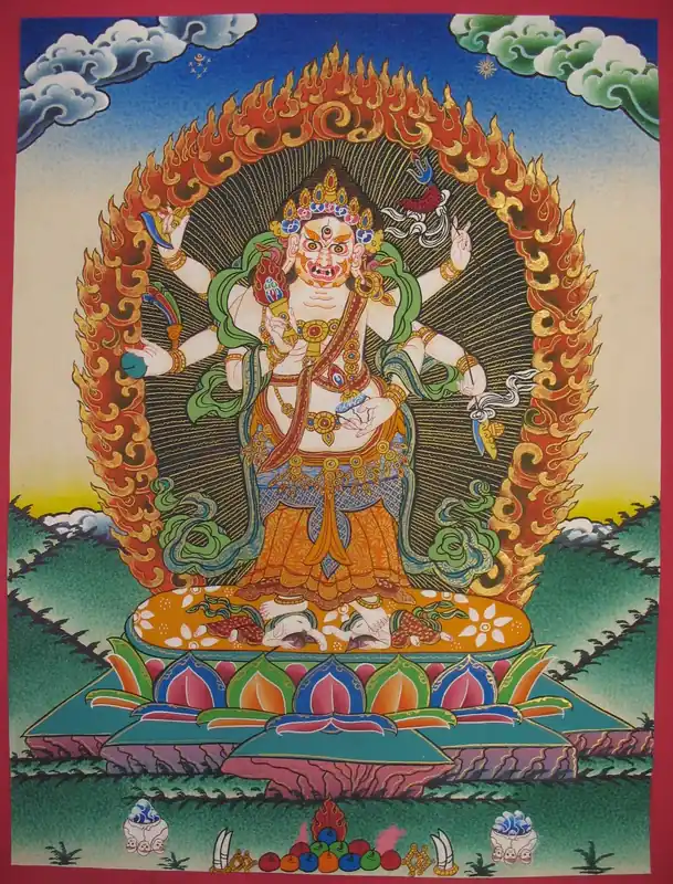 Thangka de Mahakala Blanc